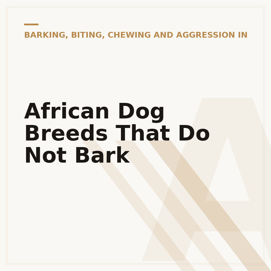 African Dog Breeds That Do Not Bark
