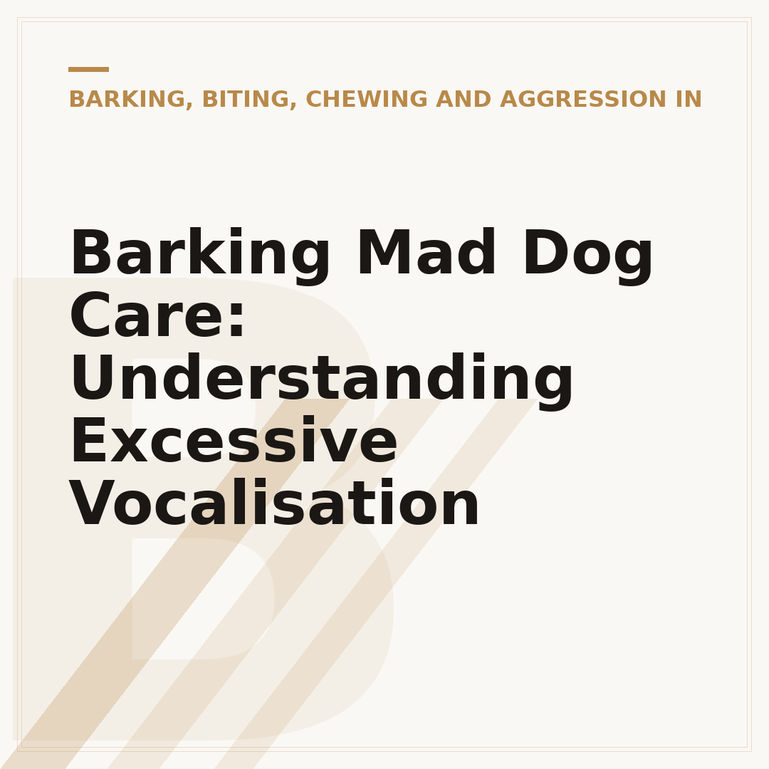 Barking Mad Dog Care: Understanding Excessive Vocalisation