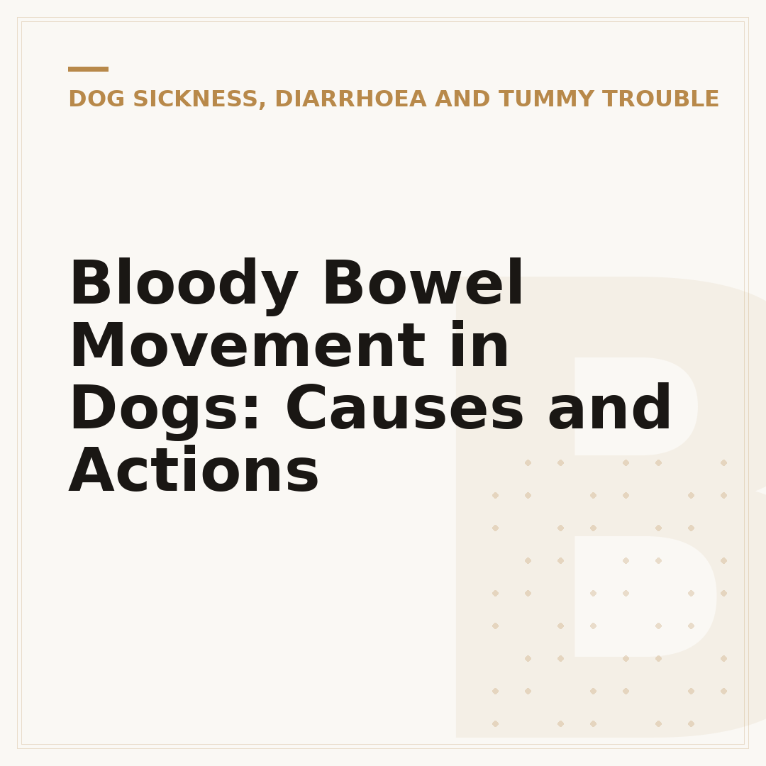 Bloody Bowel Movement in Dogs: Causes and Actions