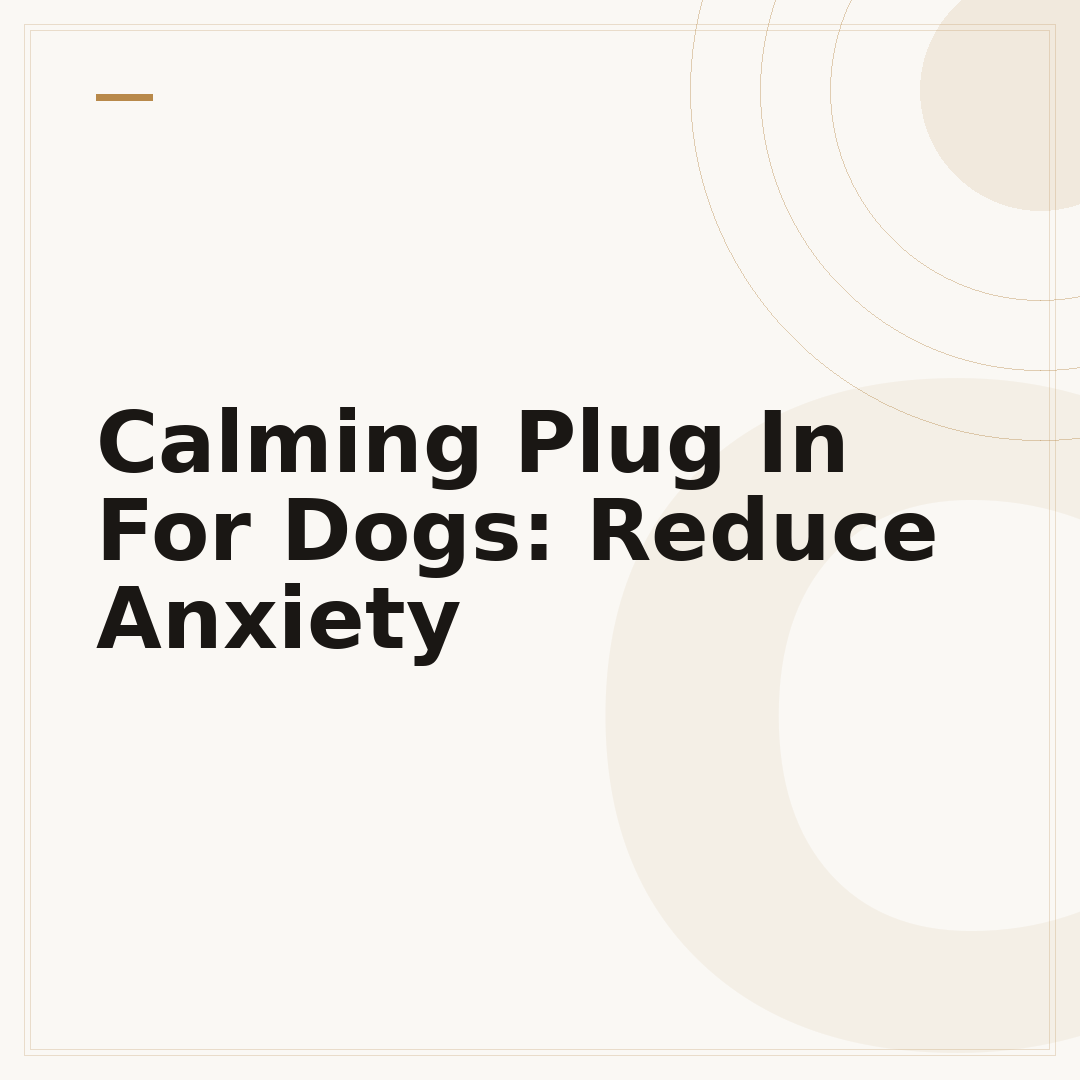 Calming Plug In For Dogs: Reduce Anxiety