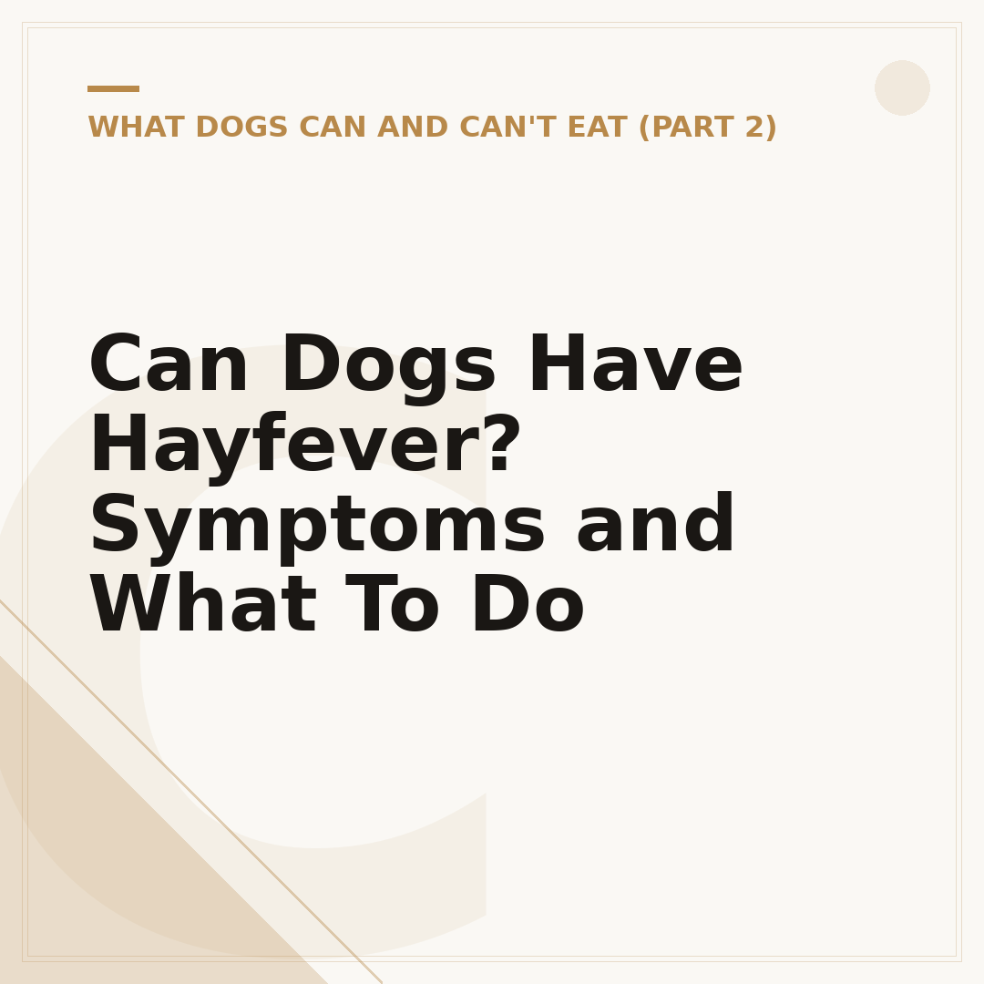 Can Dogs Have Hayfever? Symptoms and What To Do
