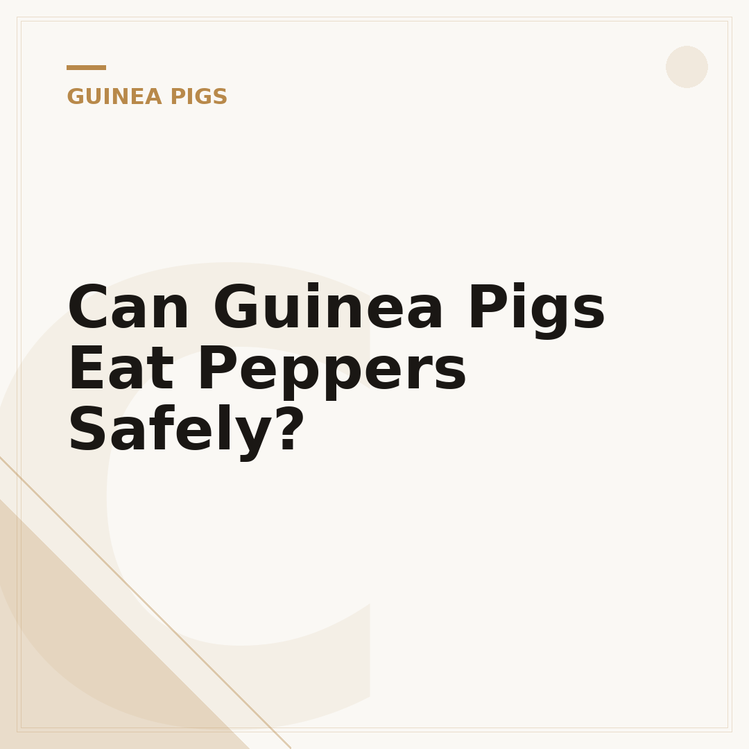 Can Guinea Pigs Eat Peppers Safely?