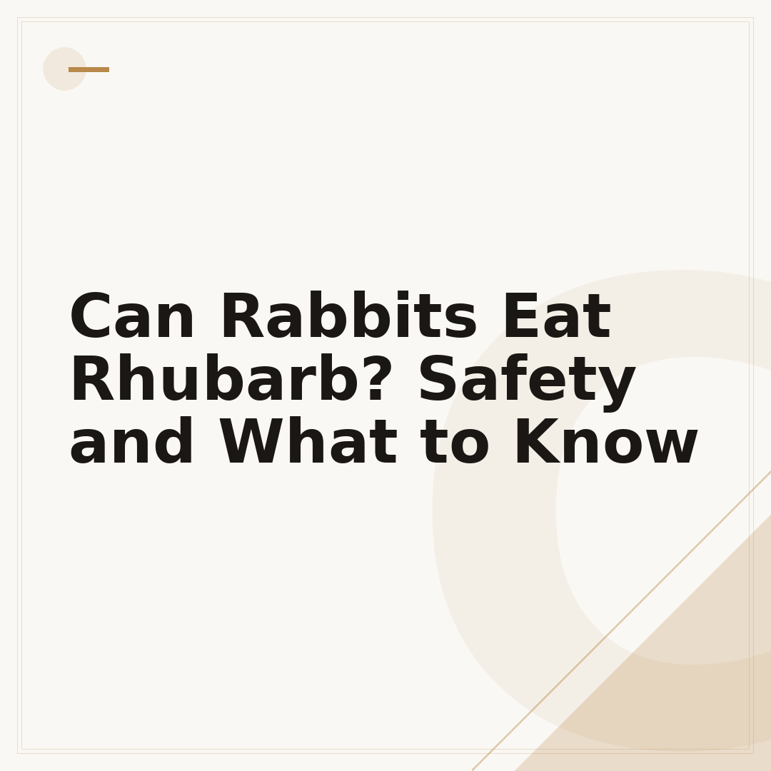 Can Rabbits Eat Rhubarb? Safety and What to Know