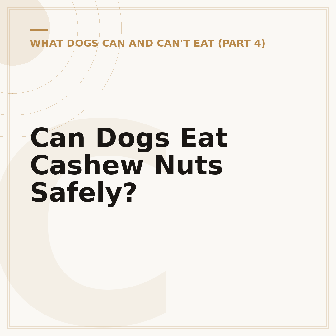 Can Dogs Eat Cashew Nuts Safely?