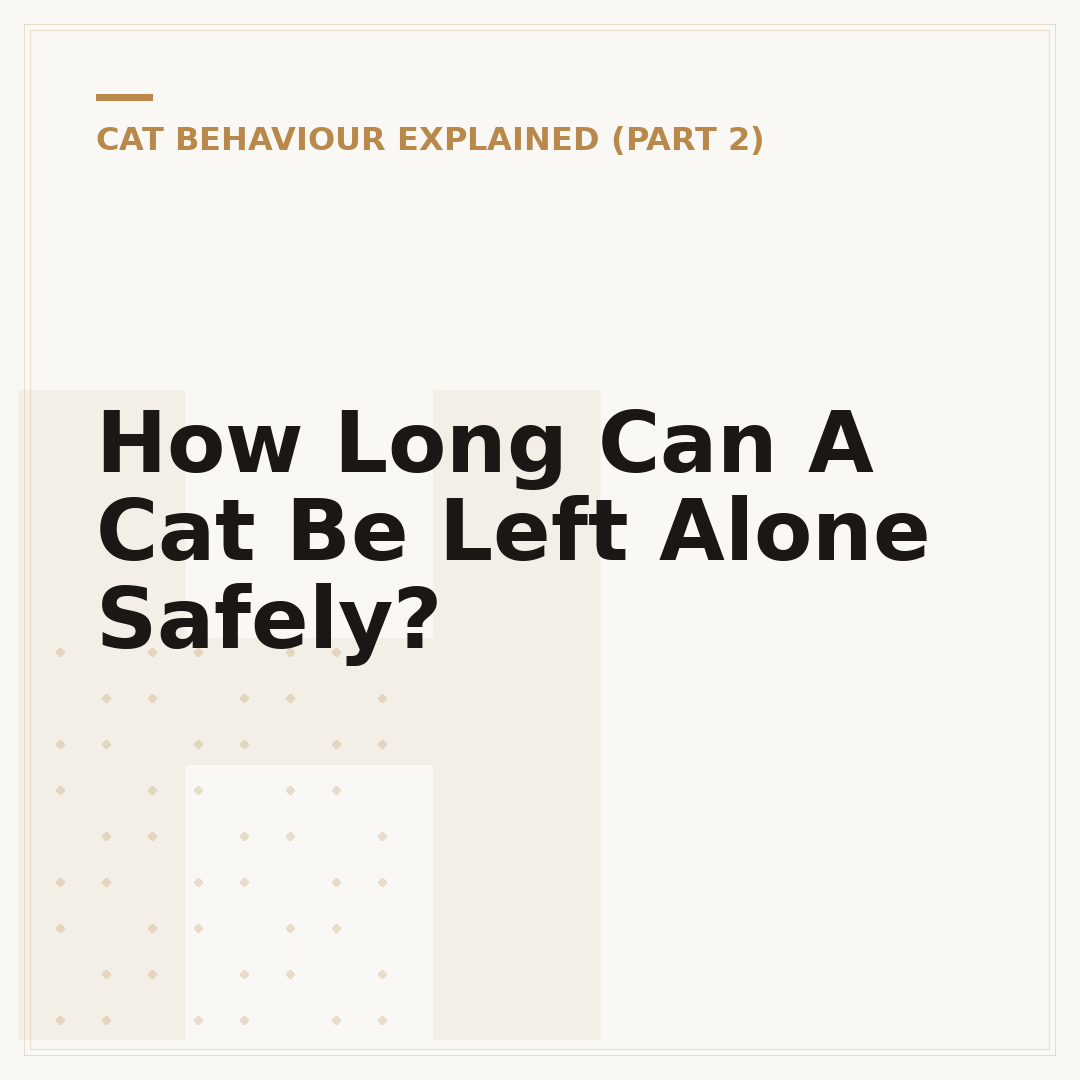 How Long Can A Cat Be Left Alone Safely?