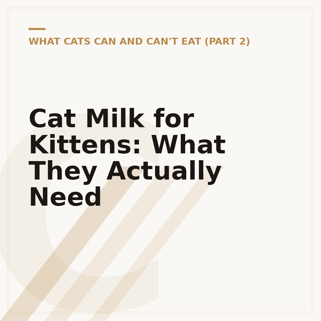 Cat Milk for Kittens: What They Actually Need