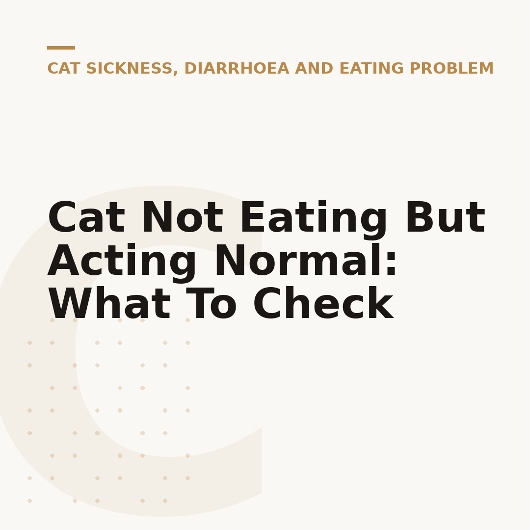 Cat Not Eating But Acting Normal: What To Check