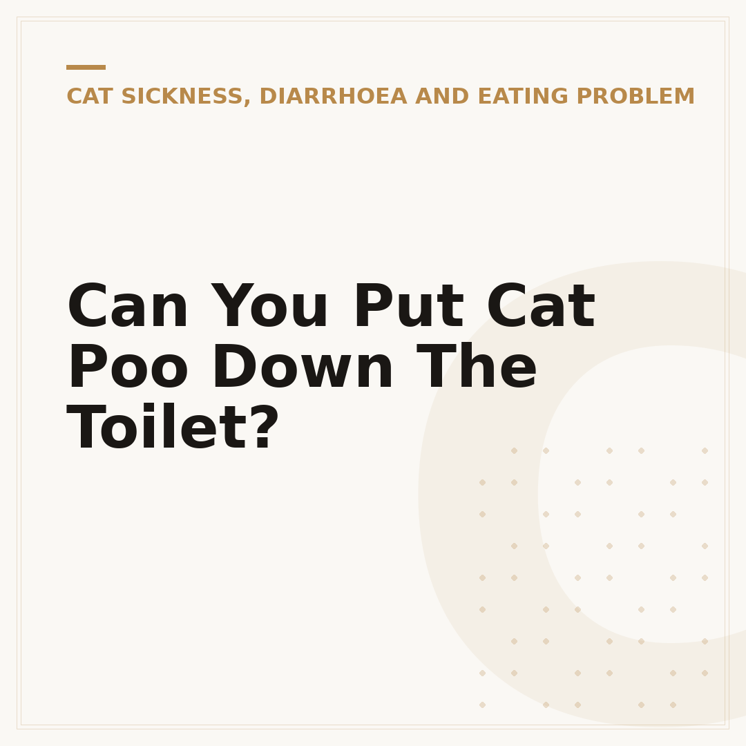 Can You Put Cat Poo Down The Toilet?