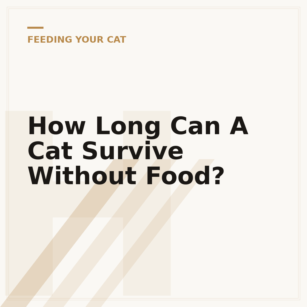 How Long Can A Cat Survive Without Food?