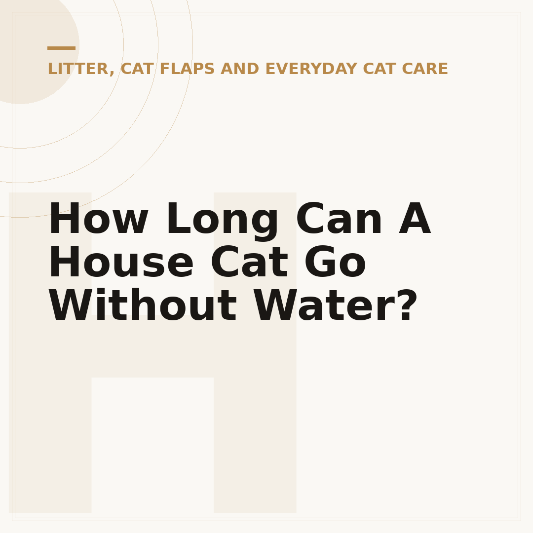 How Long Can A House Cat Go Without Water?