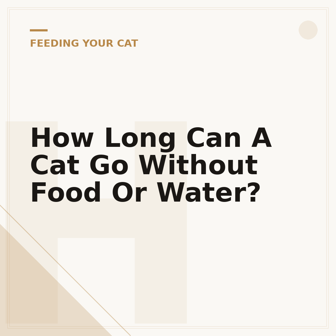 How Long Can A Cat Go Without Food Or Water?