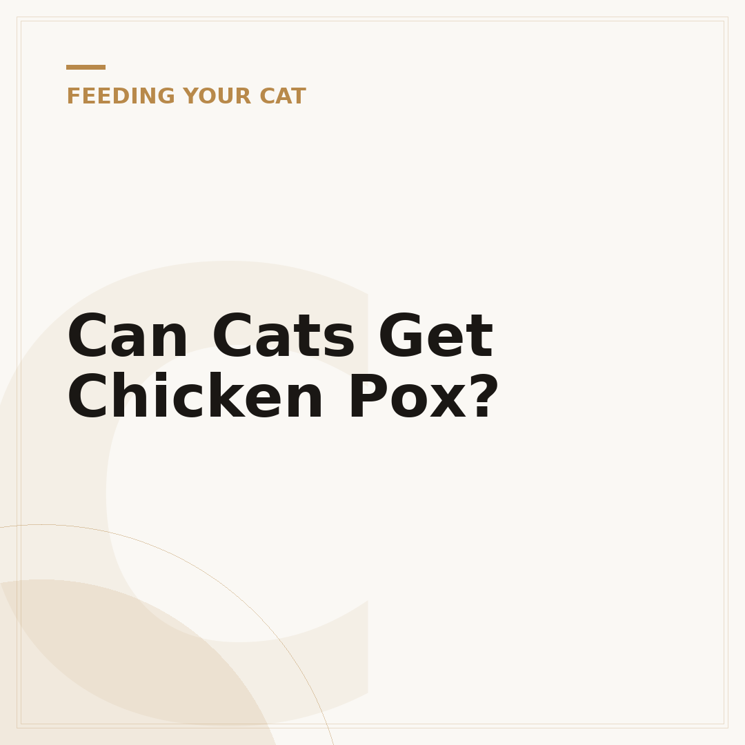 Can Cats Get Chicken Pox?