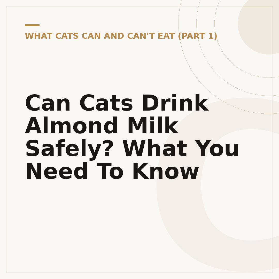Can Cats Drink Almond Milk Safely? What You Need To Know