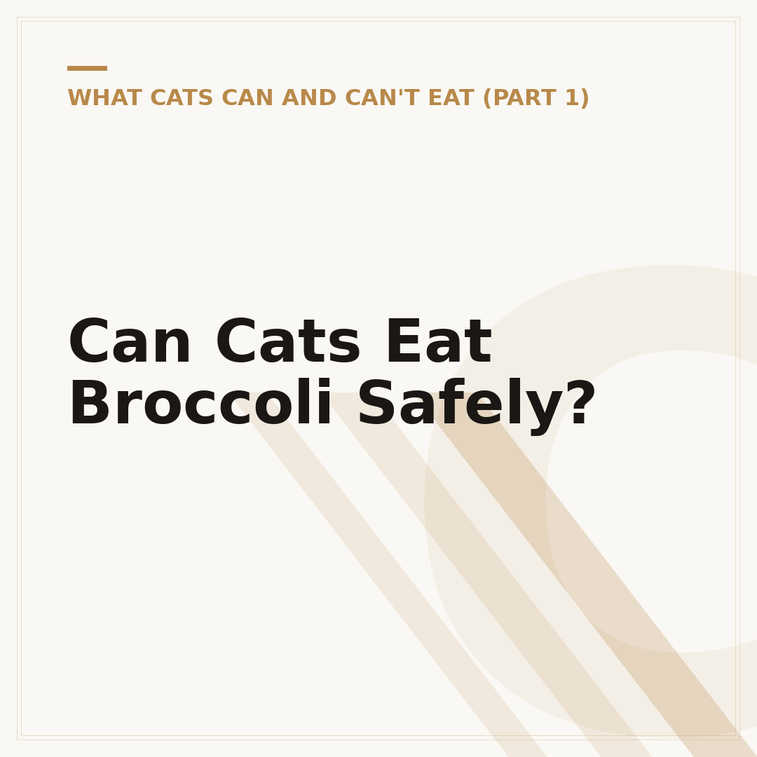 Can Cats Eat Broccoli Safely?