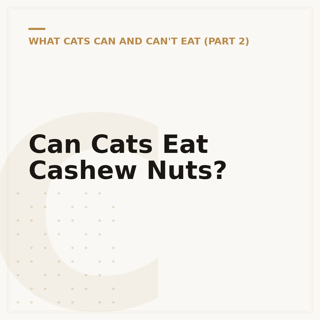 Can Cats Eat Cashew Nuts?