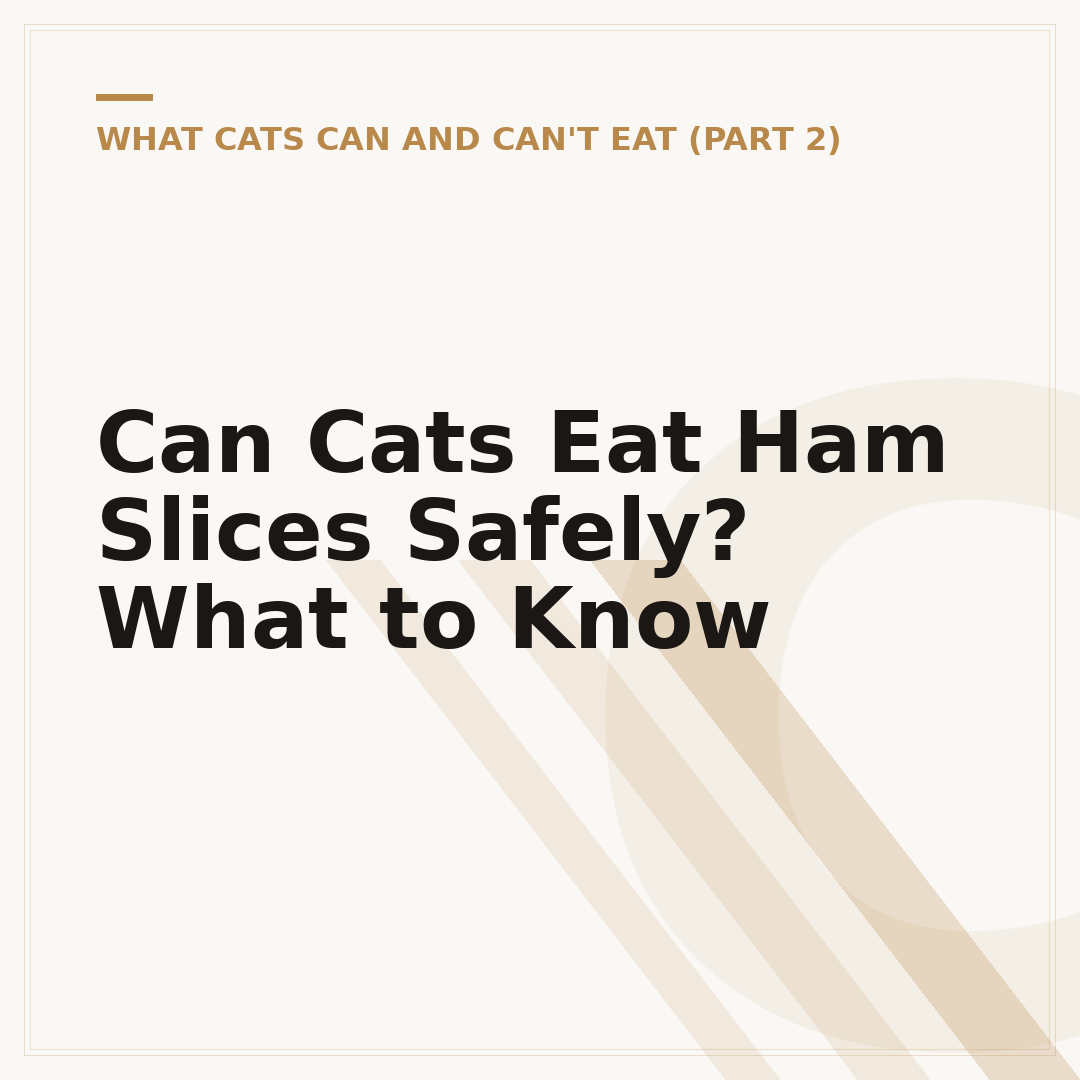 Can Cats Eat Ham Slices Safely? What to Know