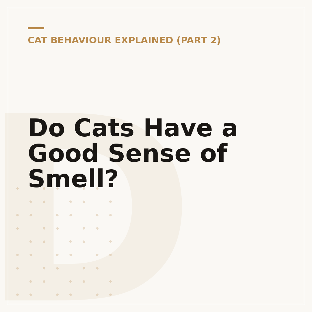 Do Cats Have a Good Sense of Smell?