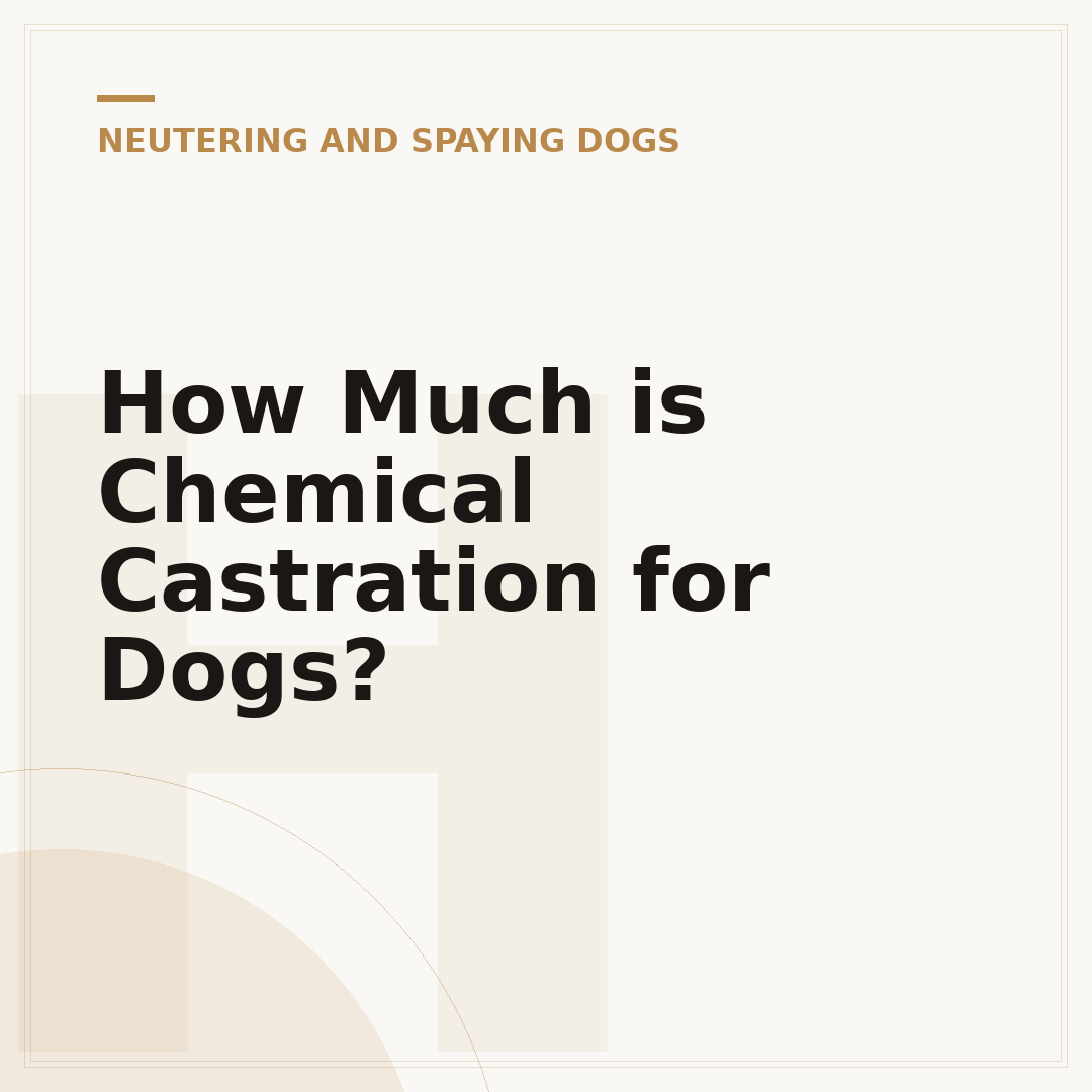 How Much is Chemical Castration for Dogs?