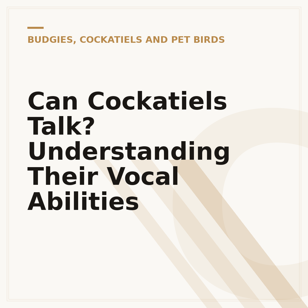 Can Cockatiels Talk? Understanding Their Vocal Abilities