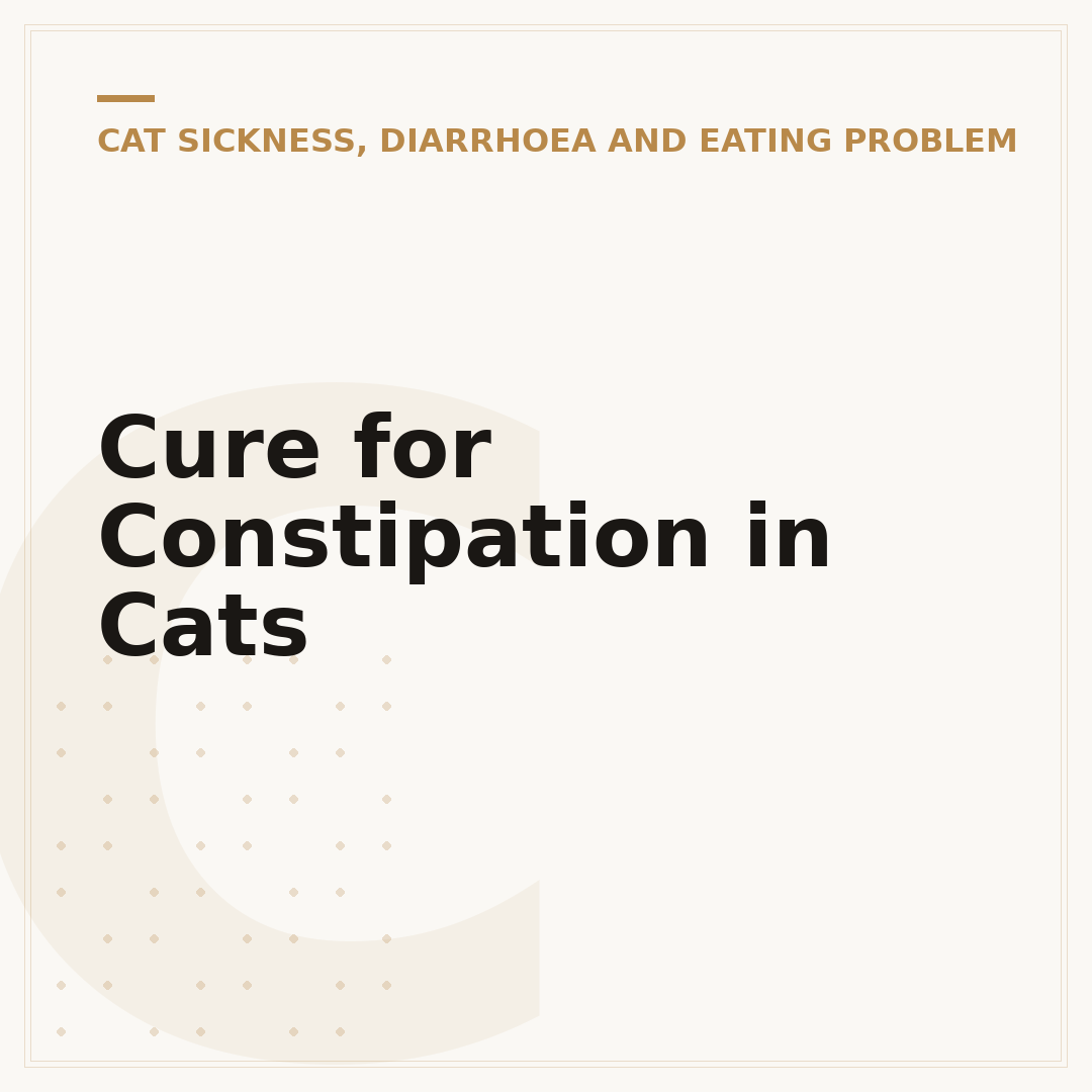 Cure for Constipation in Cats