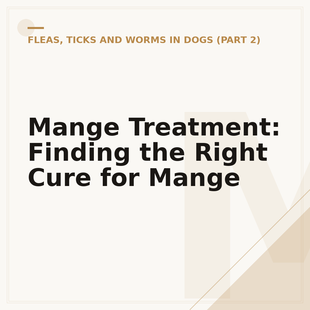 Mange Treatment: Finding the Right Cure for Mange