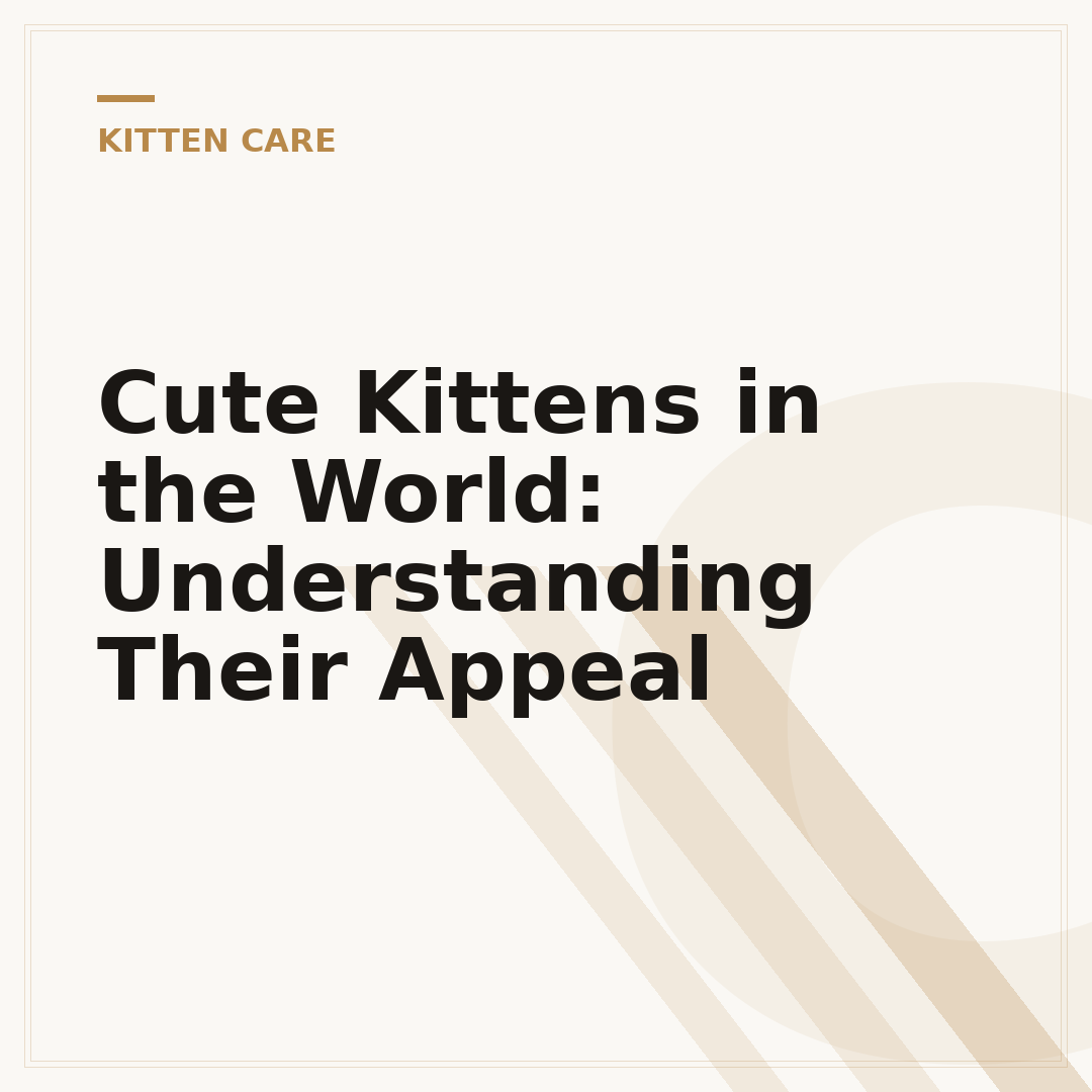 Cute Kittens in the World: Understanding Their Appeal