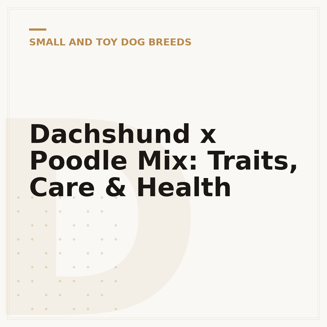 Dachshund x Poodle Mix: Traits, Care & Health