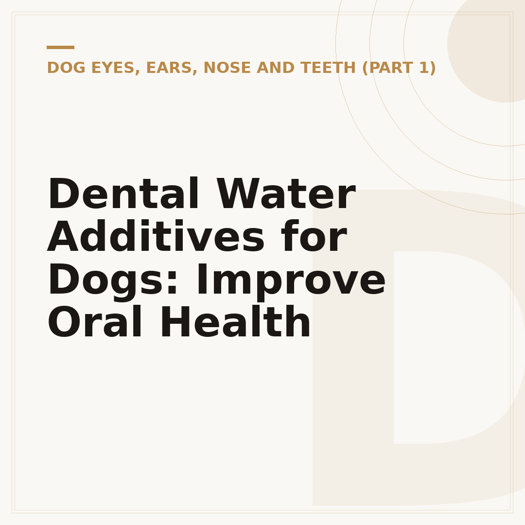 Dental Water Additives for Dogs: Improve Oral Health
