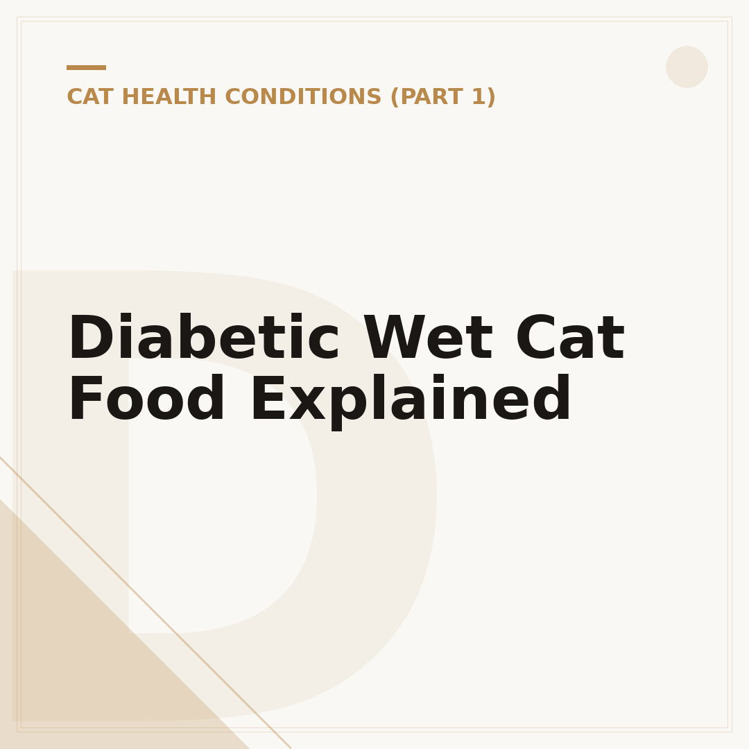 Diabetic Wet Cat Food Explained