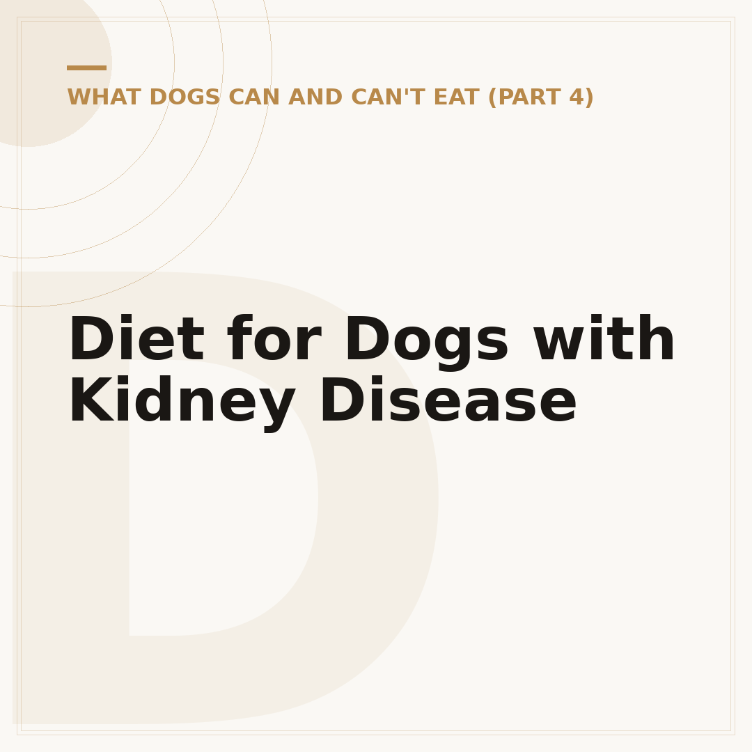 Diet for Dogs with Kidney Disease