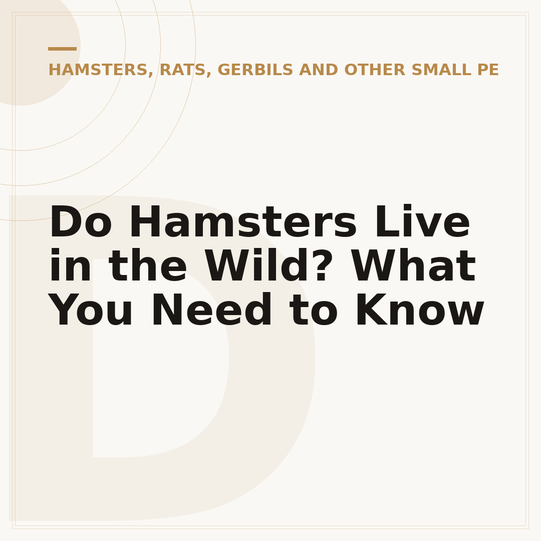 Do Hamsters Live in the Wild? What You Need to Know