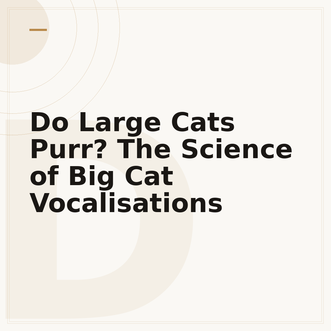 Do Large Cats Purr? The Science of Big Cat Vocalisations
