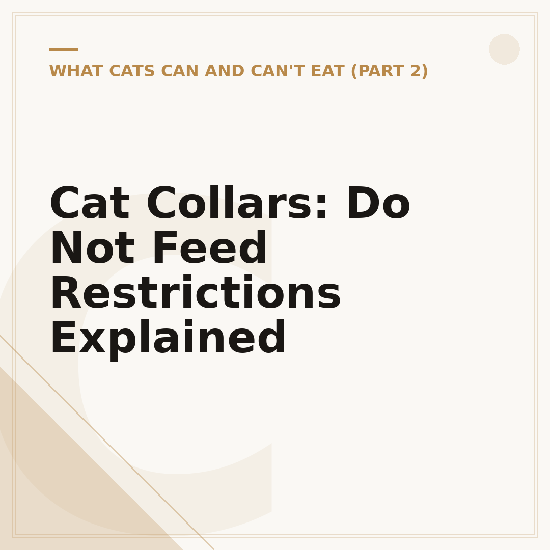 Cat Collars: Do Not Feed Restrictions Explained