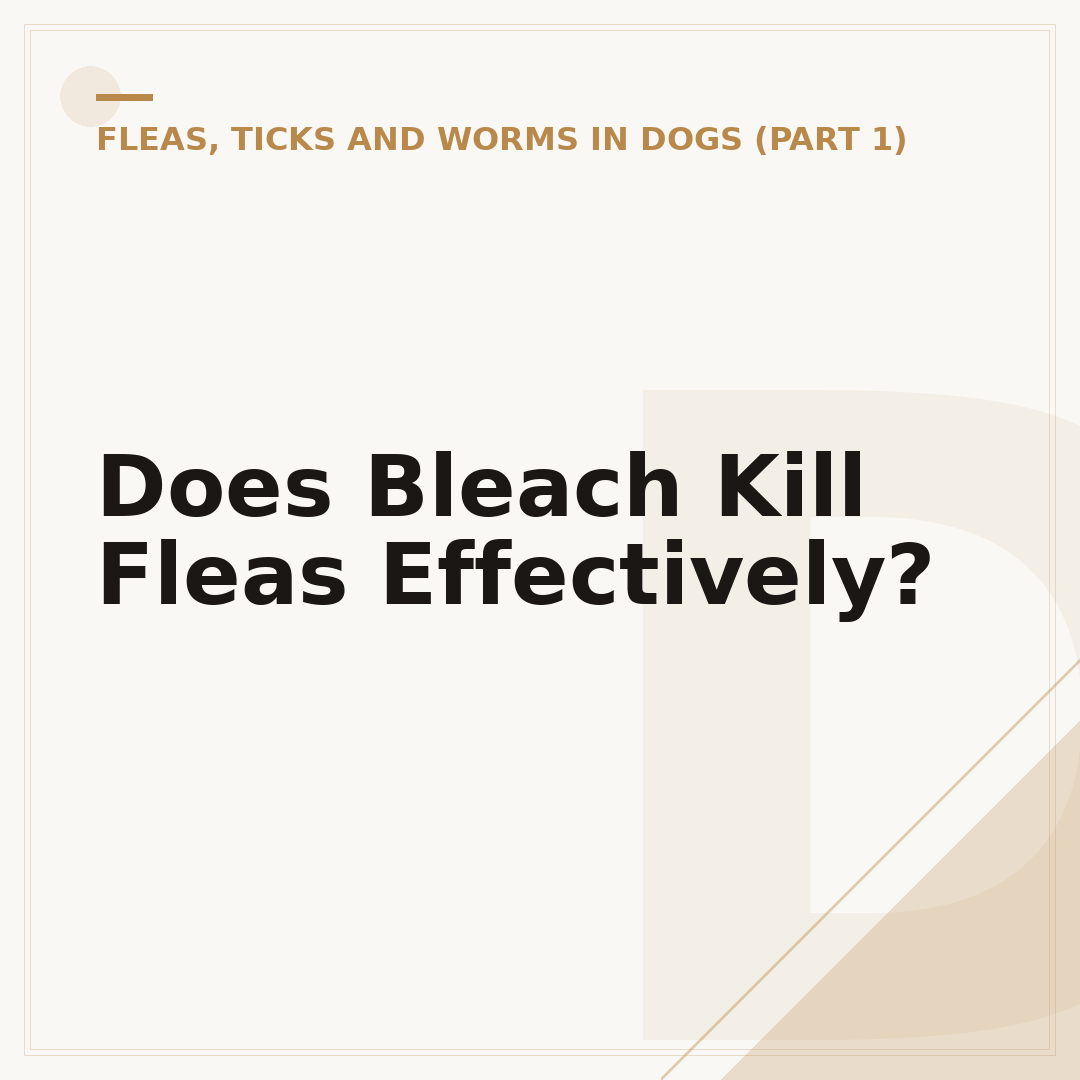 Does Bleach Kill Fleas Effectively?