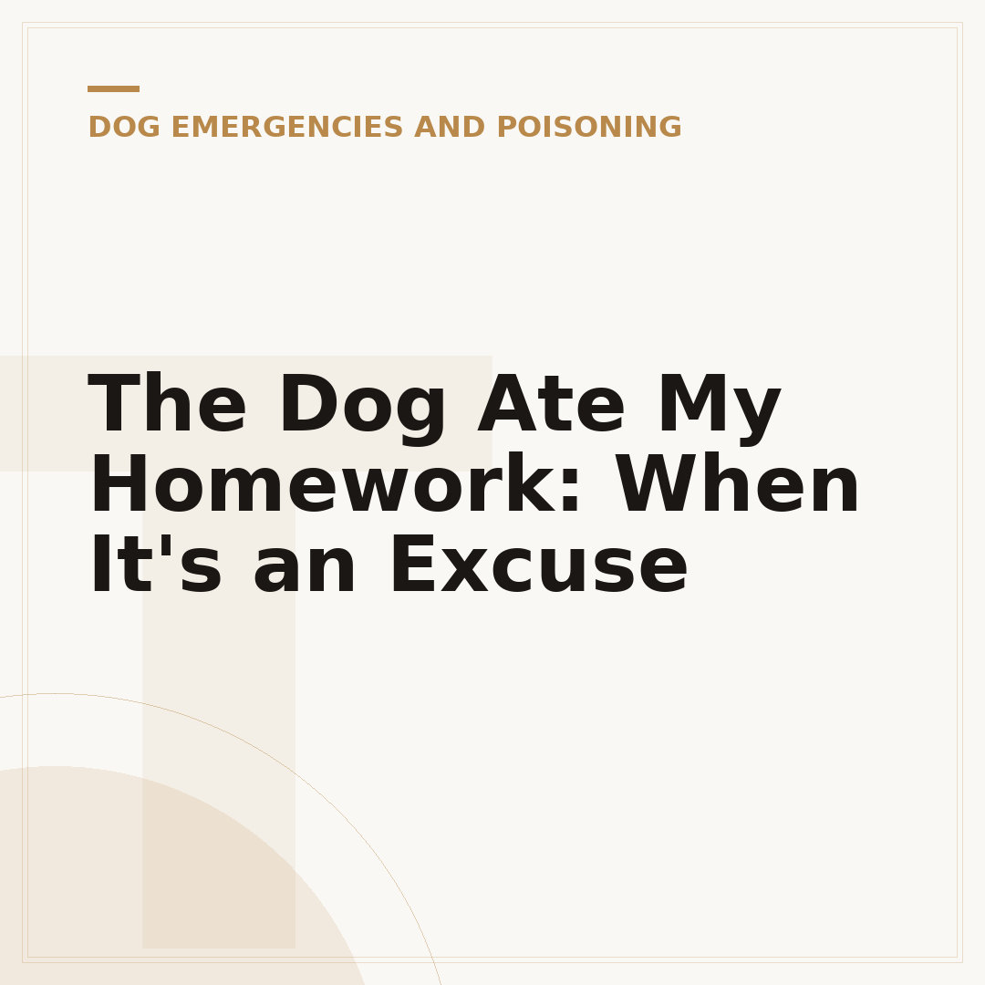 The Dog Ate My Homework: When It's an Excuse
