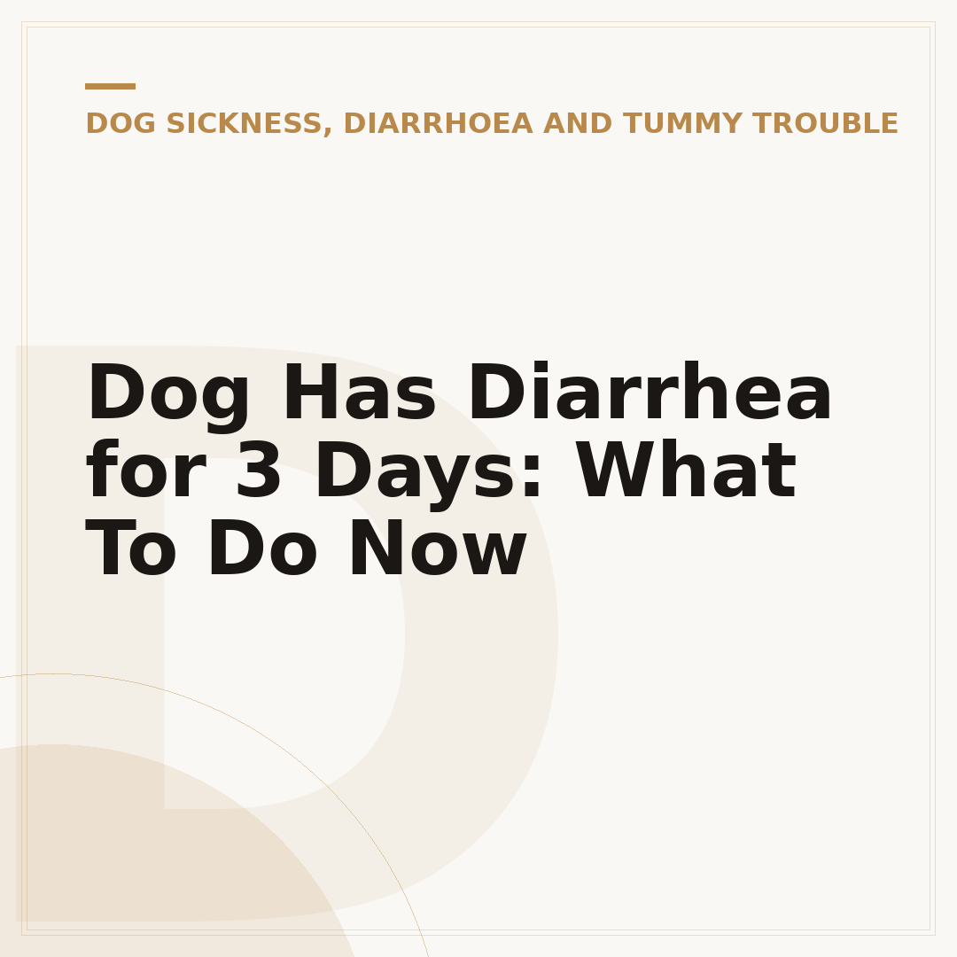 Dog Has Diarrhea for 3 Days: What To Do Now