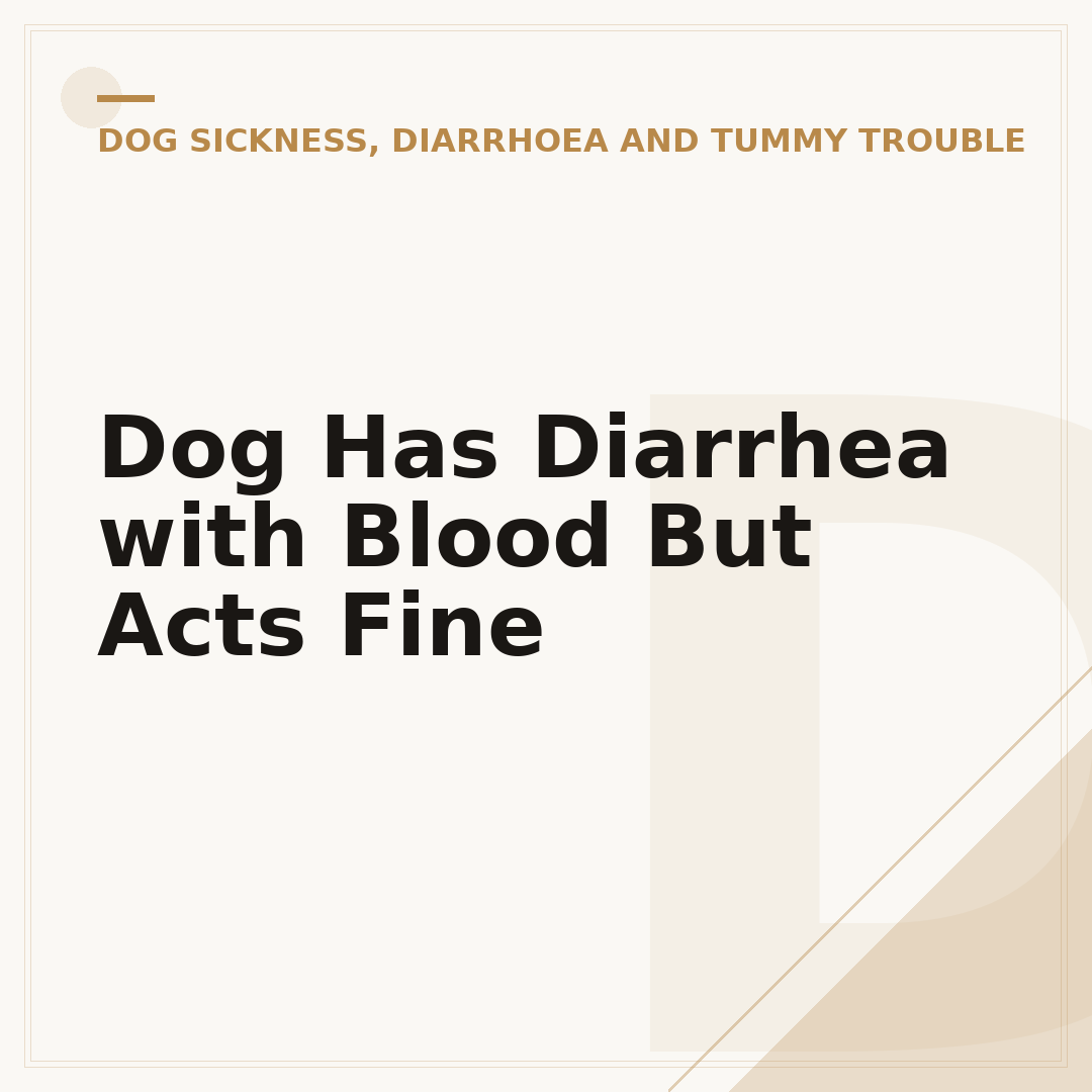 Dog Has Diarrhea with Blood But Acts Fine