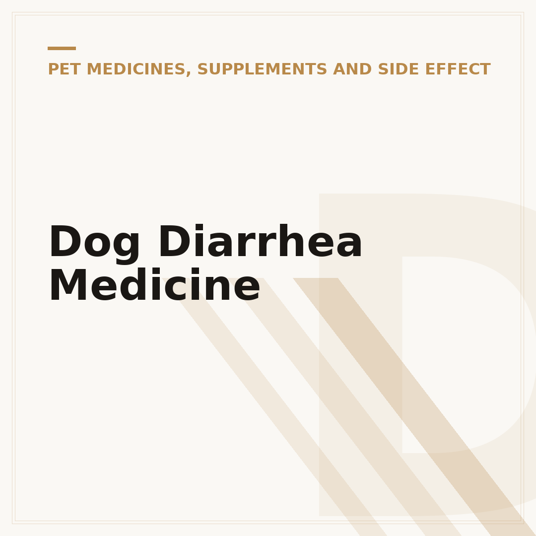 Dog Diarrhea Medicine