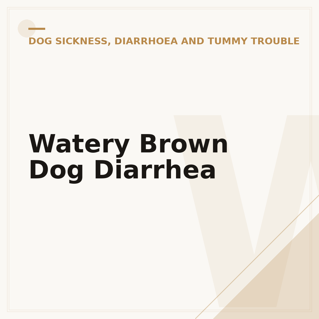 Watery Brown Dog Diarrhea