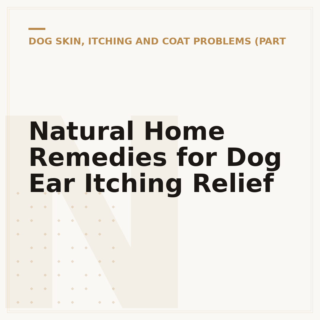 Natural Home Remedies for Dog Ear Itching Relief