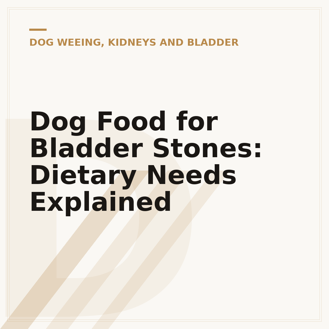 Dog Food for Bladder Stones: Dietary Needs Explained