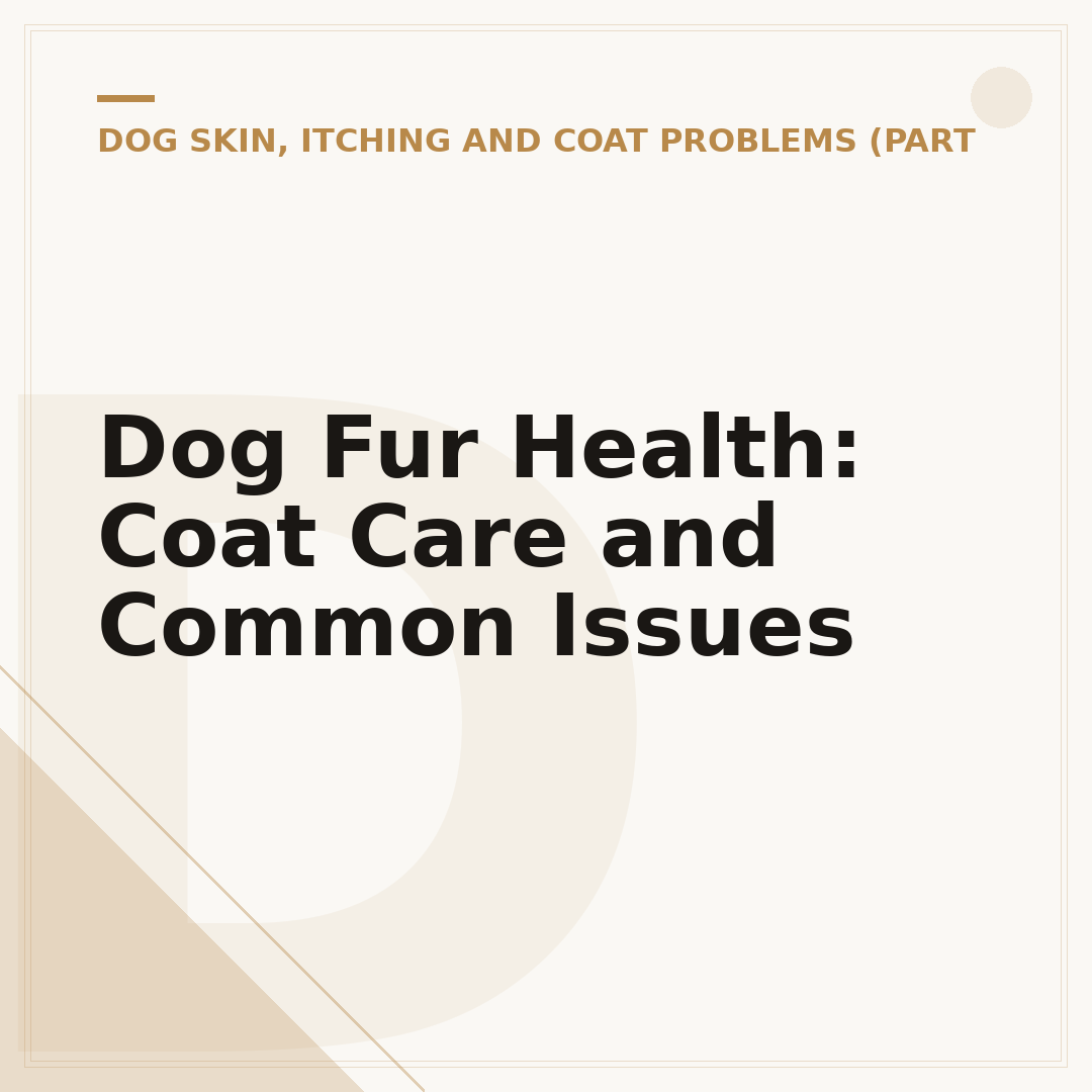 Dog Fur Health: Coat Care and Common Issues