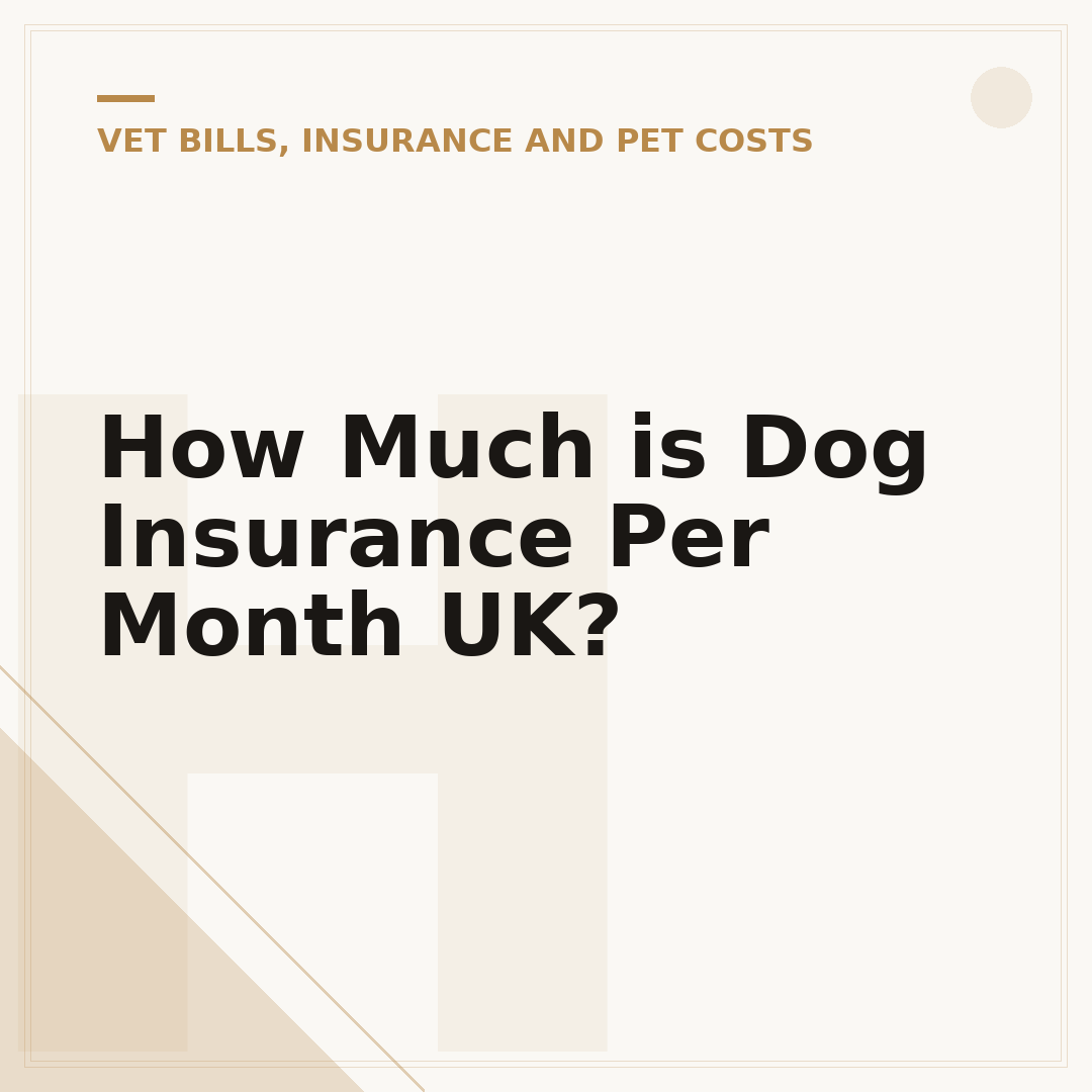 How Much is Dog Insurance Per Month UK?