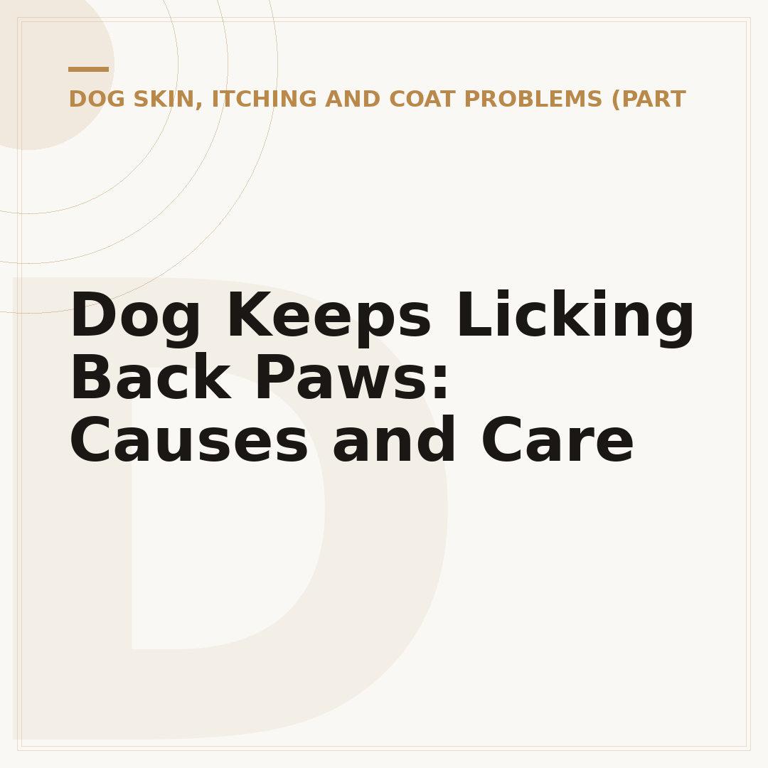 Dog Keeps Licking Back Paws: Causes and Care