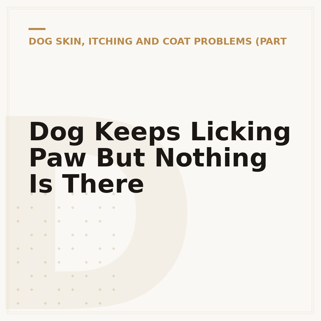 Dog Keeps Licking Paw But Nothing Is There