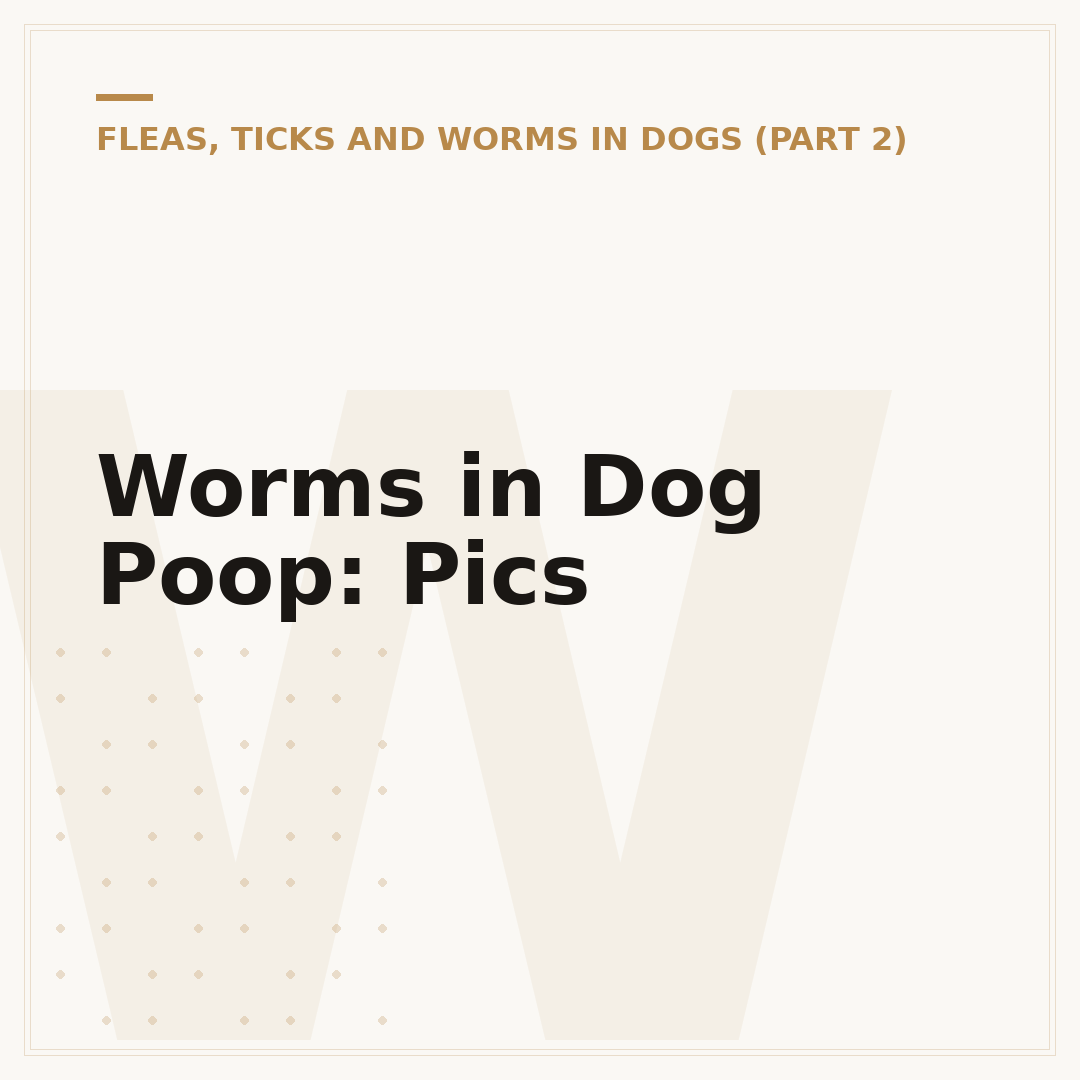 Worms in Dog Poop: Pics