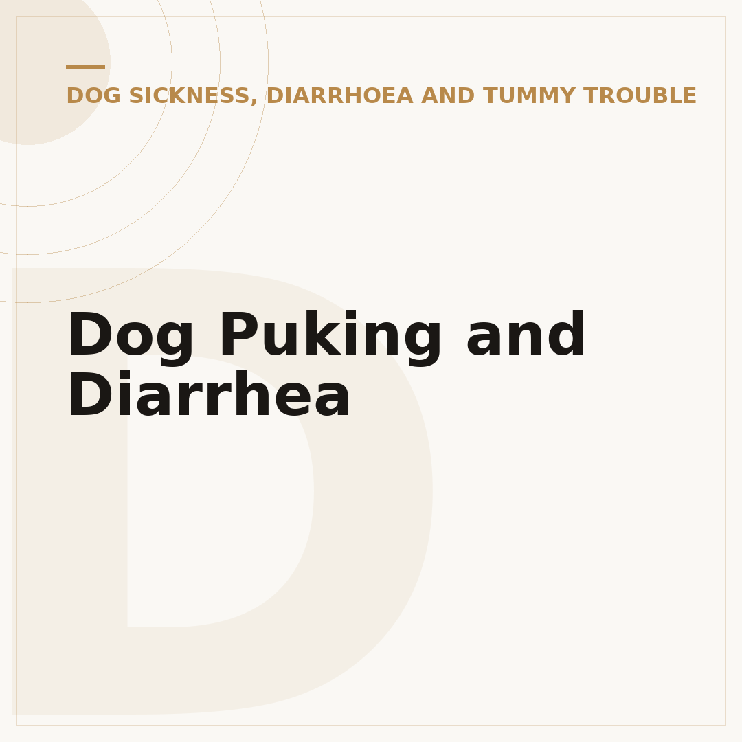 Dog Puking and Diarrhea