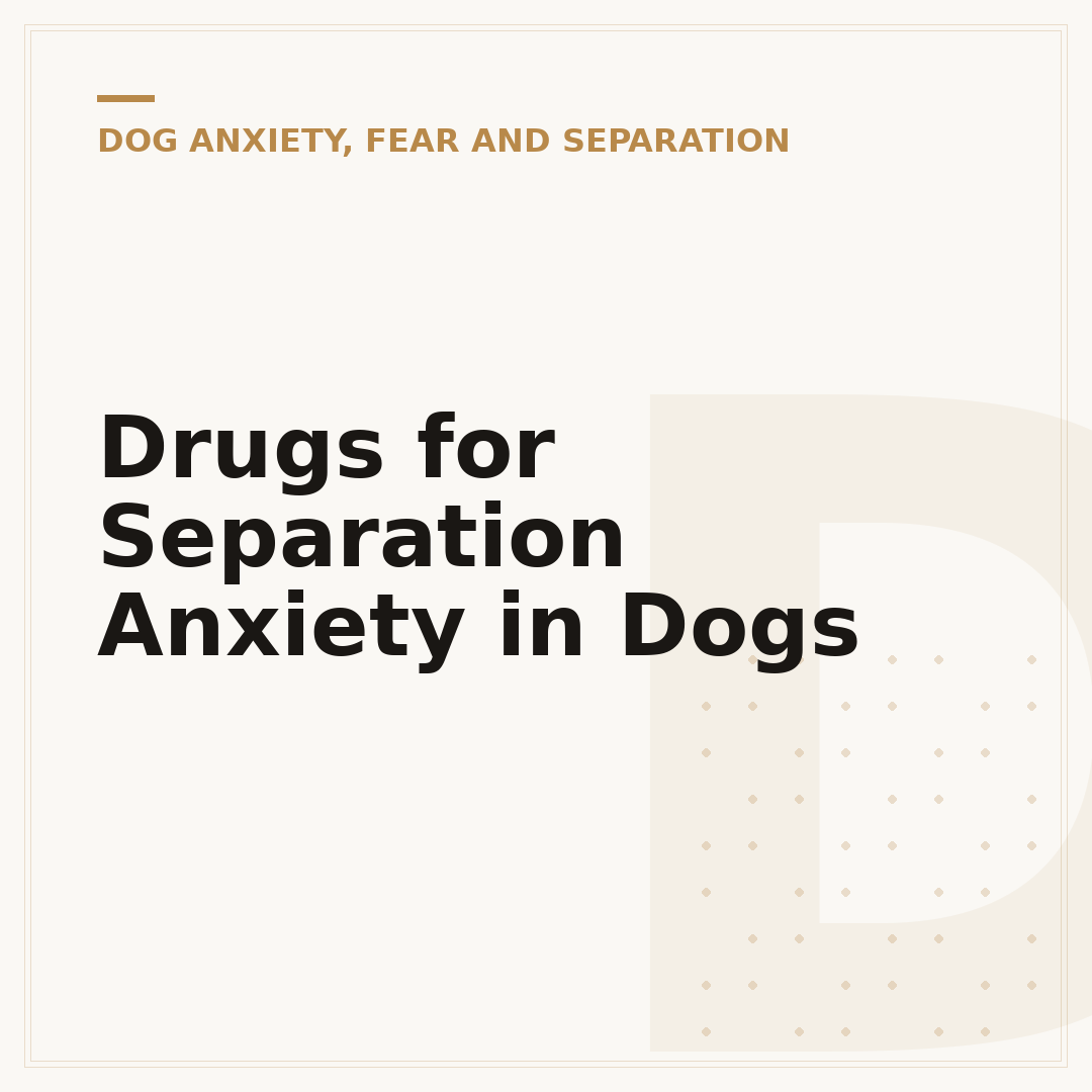 Drugs for Separation Anxiety in Dogs