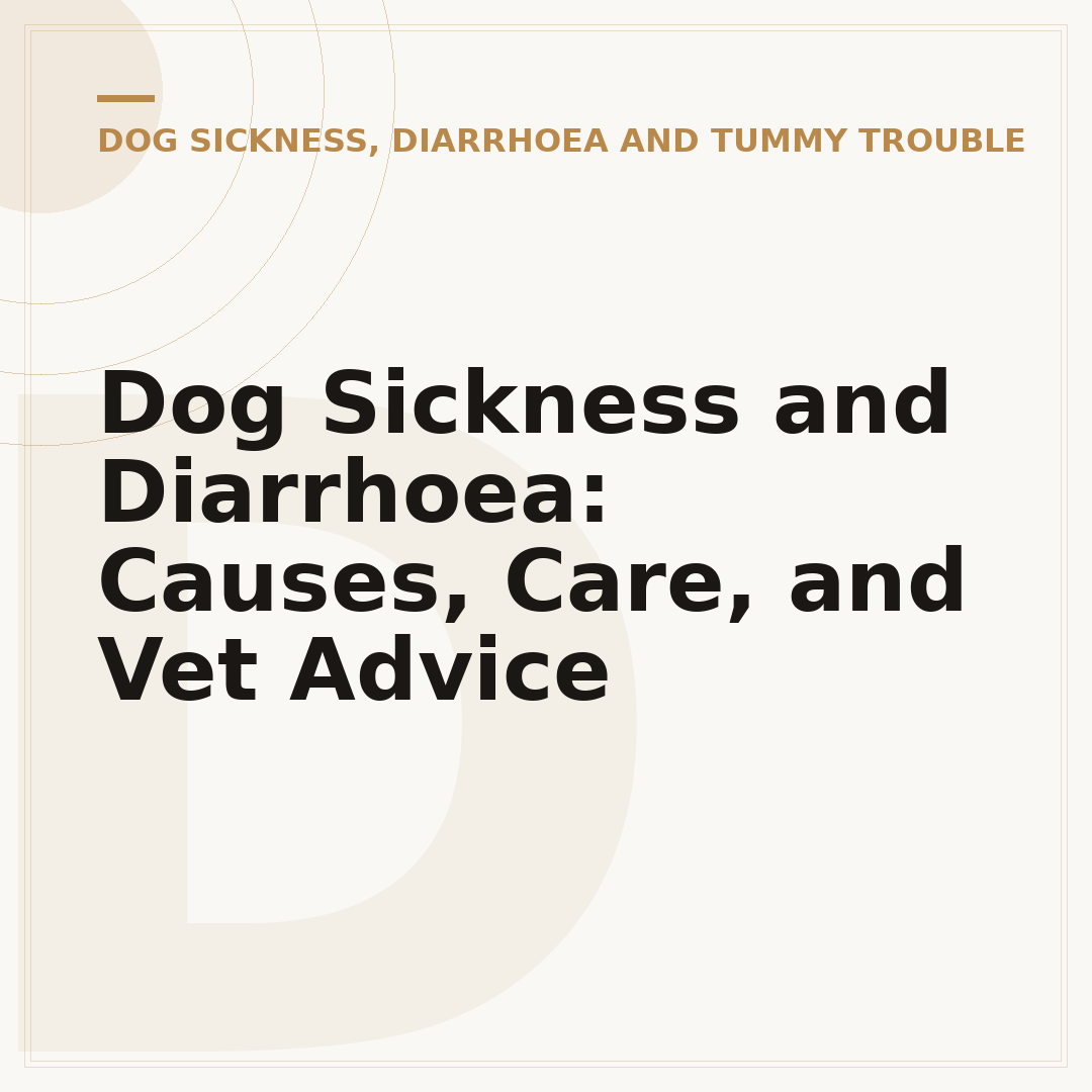 Dog Sickness and Diarrhoea: Causes, Care, and Vet Advice