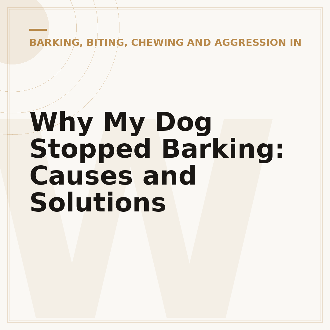 Why My Dog Stopped Barking: Causes and Solutions